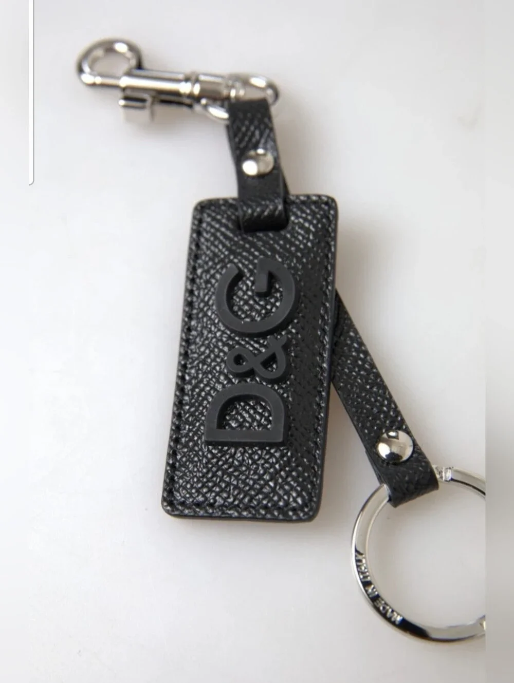 Dolce & Gabbana D&G Black Leather Keychain